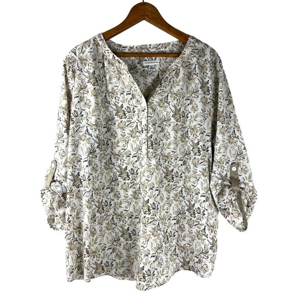 Croft & Barrow Tab Sleeve Blouse, Women's Size X-Large - Picture 5 of 8